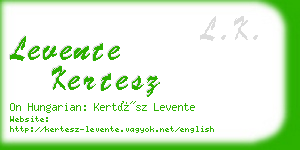 levente kertesz business card